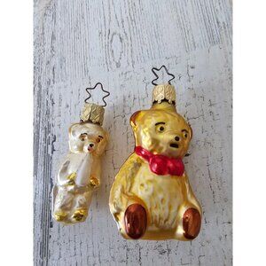 Inge‎ glas bear ornament glass set vintage gold
